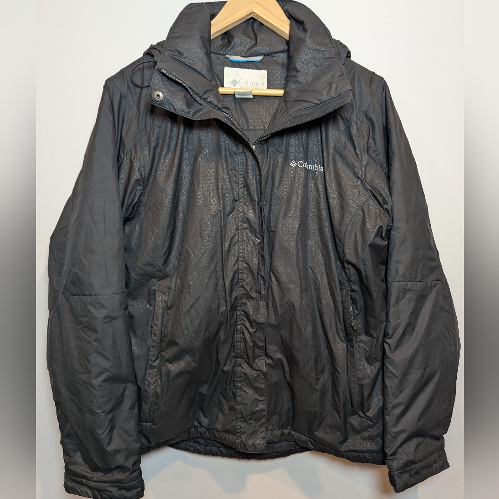 COLUMBIA Women's Size L Gotcha Groovin Jacket Black With Geometric Pattern